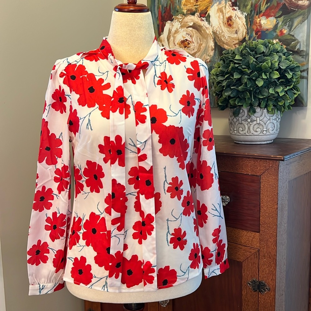 Allegra K Poppy Blouse Size S
